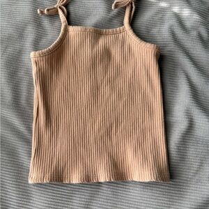 Tan Ribbed Toddler Tank Top